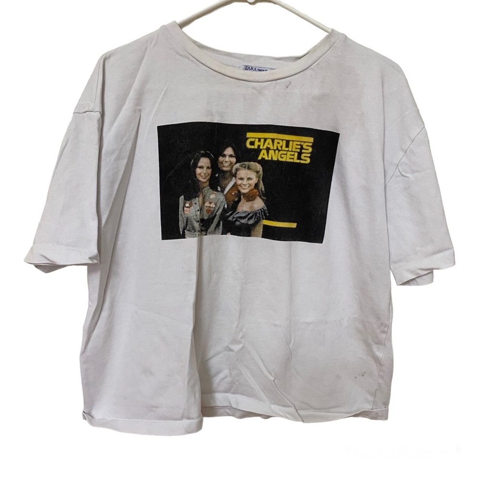 ZARA Trafaluc Original Charlie's Angels Size Small Graphic T-Shirt.